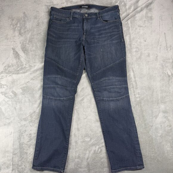 Express Slim Skinny Jeans Men's 36x32 Black Stretch Denim Pants - Picture 1 of 8